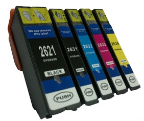 Compatible Epson 26XL High Capacity Ink Cartridges Full Set of 5 T2621/T2631/T2632/T2633/T2634